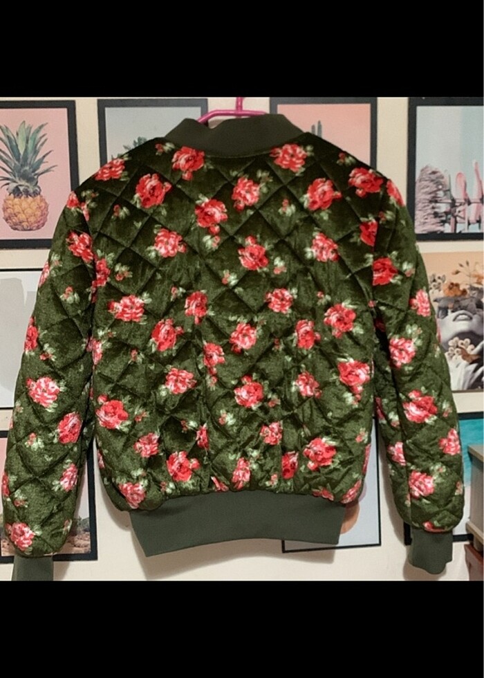 Bomber ceket kadife ceket - Görsel 5