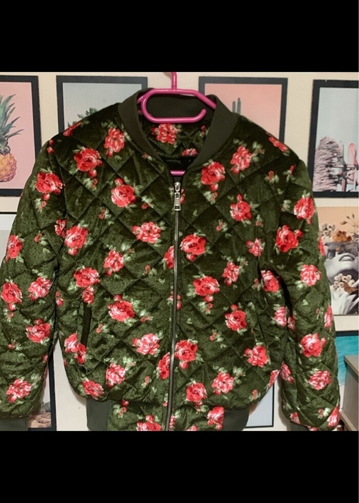 Bomber ceket kadife ceket - Görsel 4