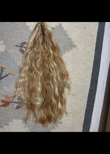 Sarı ombreli saç postiş - Görsel 4