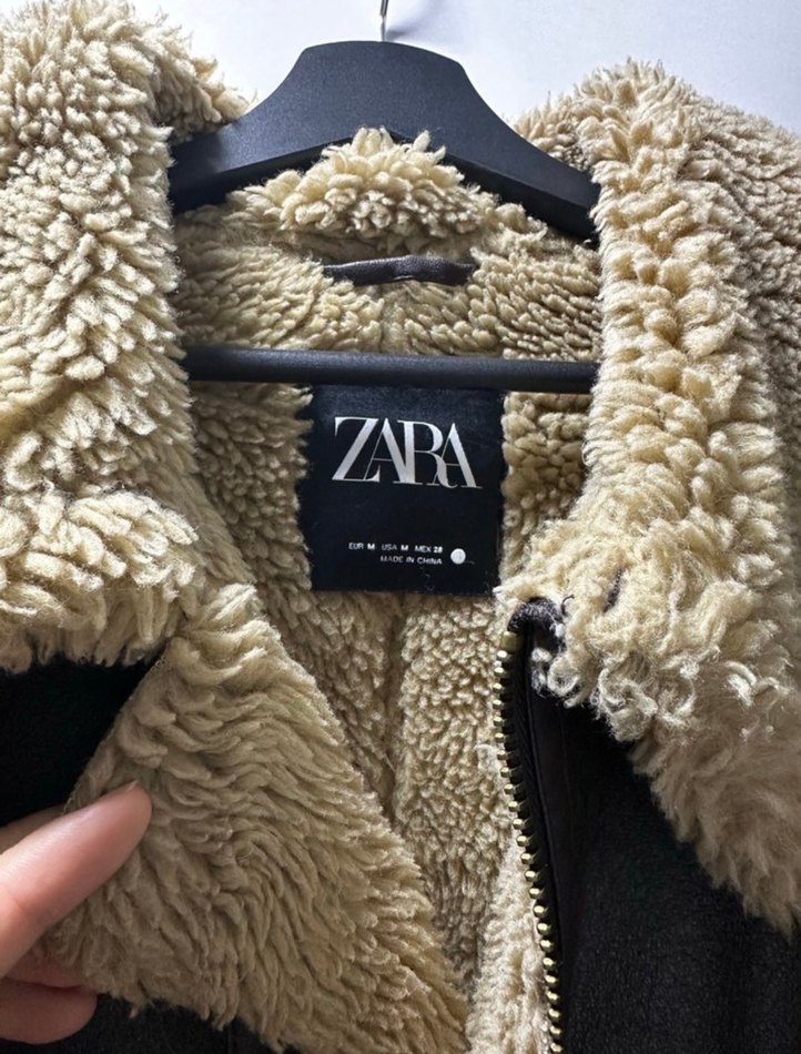 Zata Kahverengi Kürklü Deri Kadın Ceket - Görsel 2