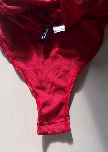 Kırmızı Kadife Askılı Bady - Görsel 8