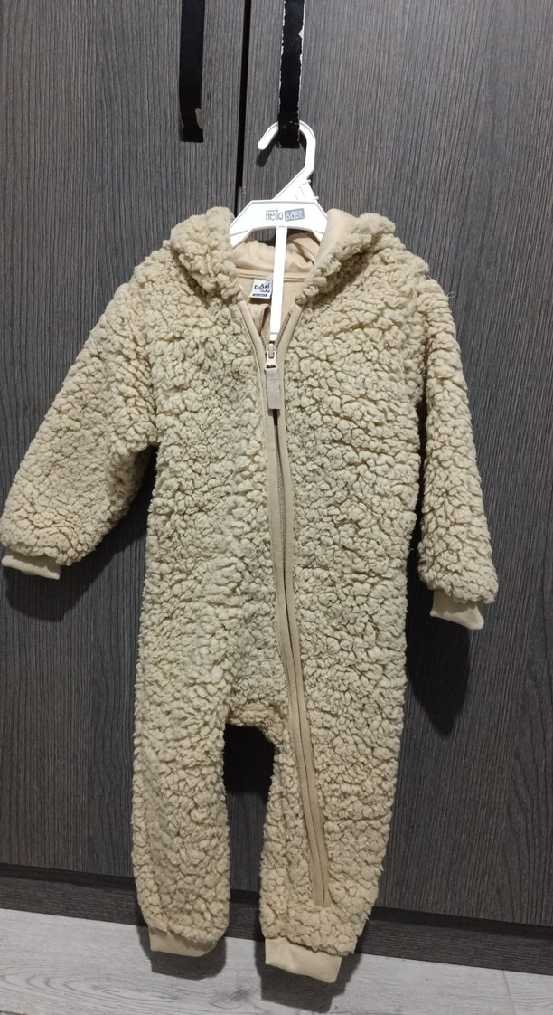 Kürklü Kapüşonlu Bebek Tulumu - Görsel 4