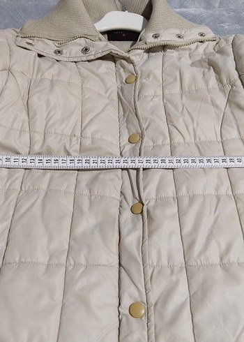 Bej Düğmeli Günlük Midi Mont - Görsel 4