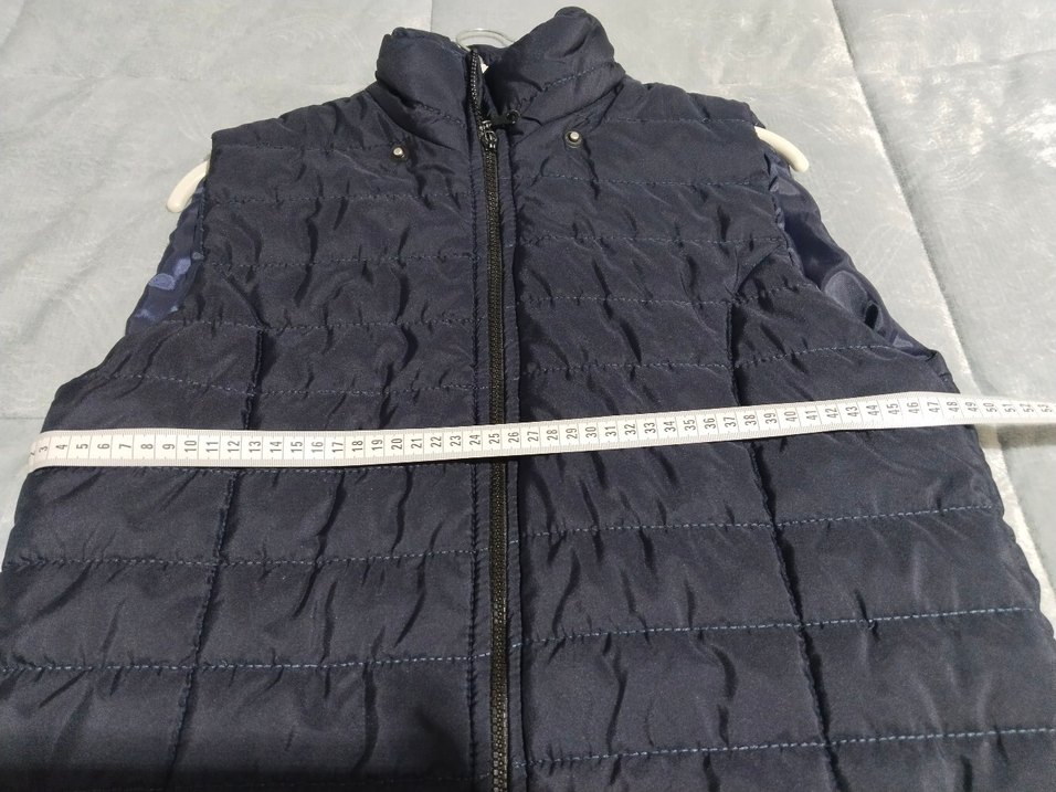 Uzun Lacivert Kadın Fermuarlı Yelek - Görsel 4