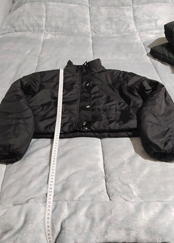 kadın şişme Siyah Kısa Kadın Mont - Görsel 2