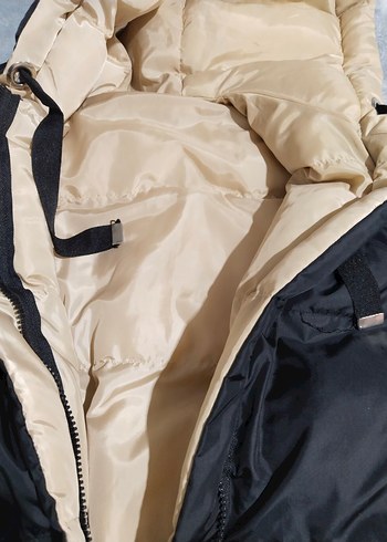 Çift taraflı Kapüşonlu Siyah Midi Kadın Yelek - Görsel 5