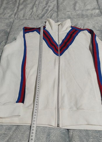 Kadın Beyaz Fermuarlı Spor Ceket - Görsel 2