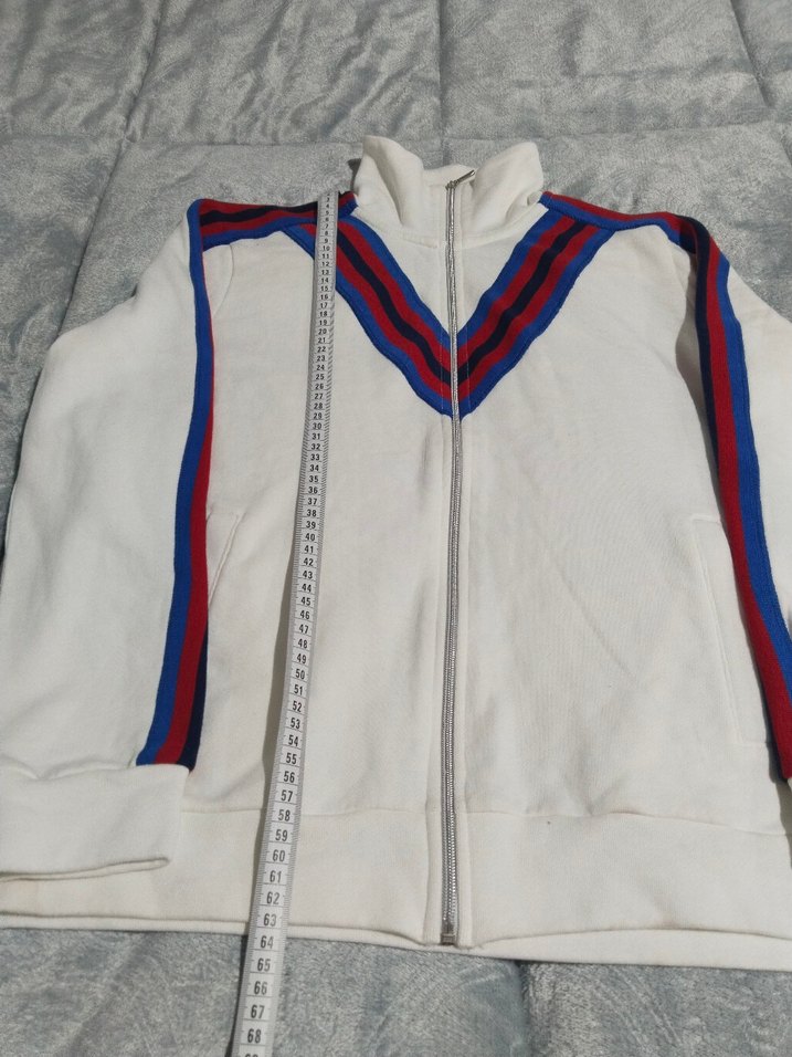 Kadın Beyaz Fermuarlı Spor Ceket - Görsel 2