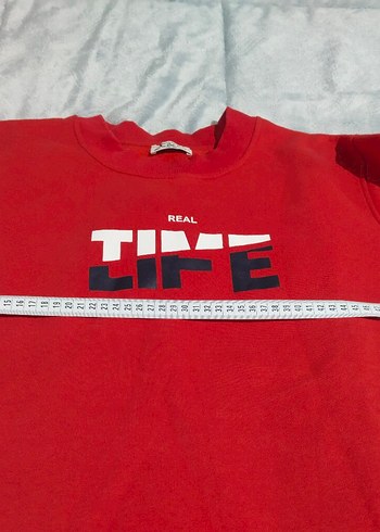 Kırmızı unisex sweatshirt - Görsel 3