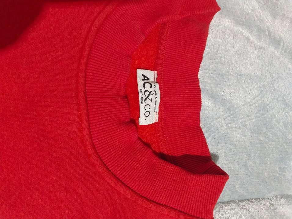 Kırmızı unisex sweatshirt - Görsel 4