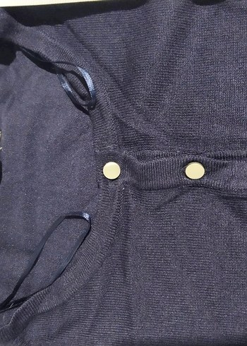 Düğmeli Lacivert Kadın Hırka - Görsel 3