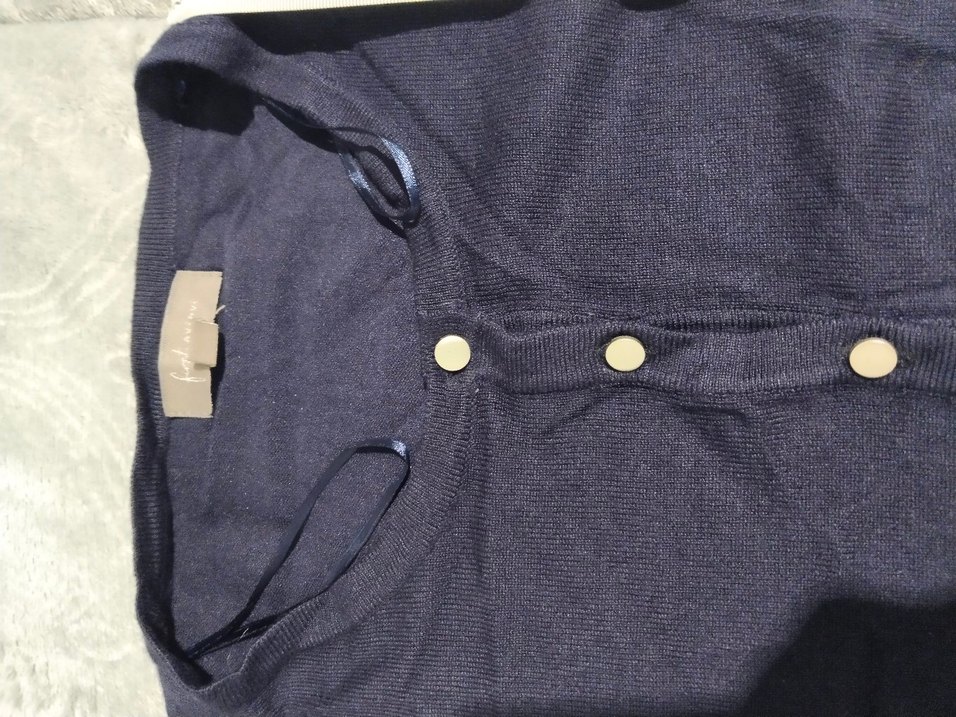 Düğmeli Lacivert Kadın Hırka - Görsel 3