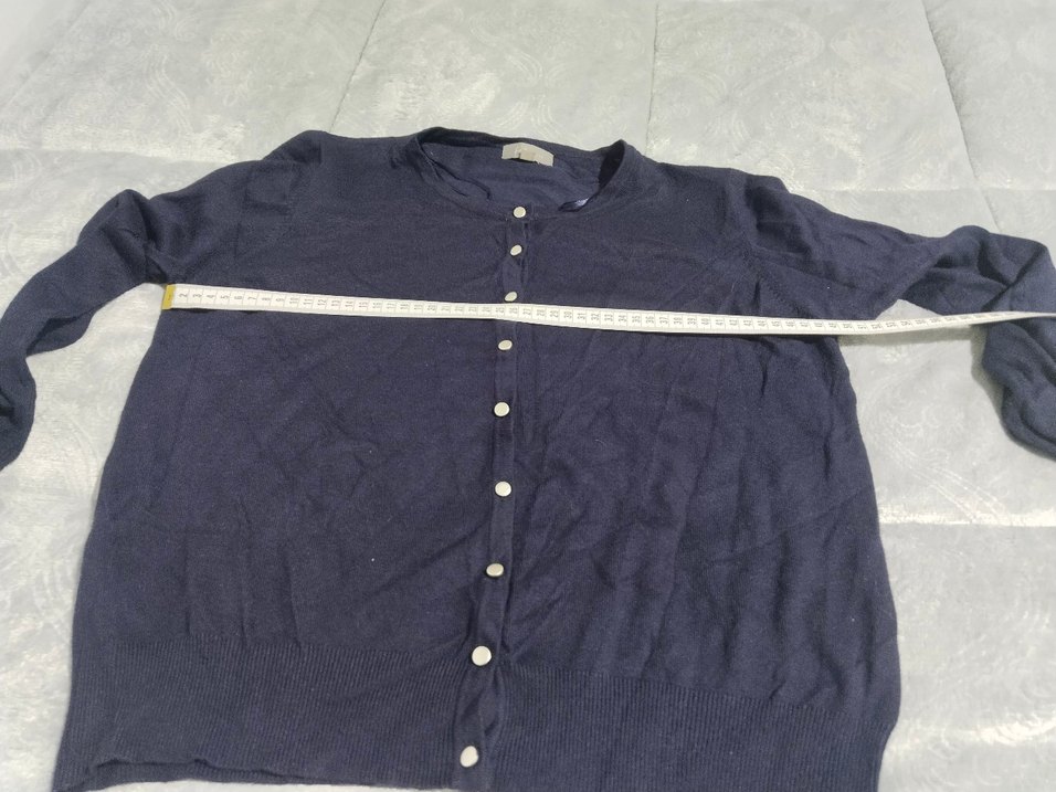 Düğmeli Lacivert Kadın Hırka - Görsel 2