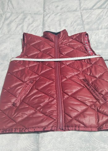 Bordo Fermuarlı unisex Yelek - Görsel 2