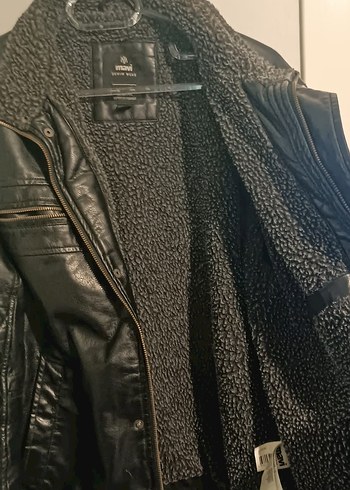 Erkek Siyah Deri ceket - Görsel 4