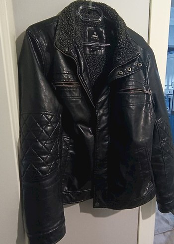 Erkek Siyah Deri ceket - Görsel 6
