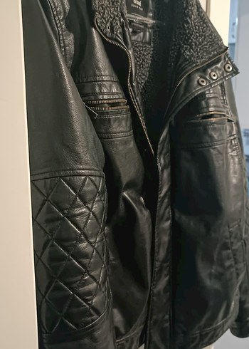 Erkek Siyah Deri ceket - Görsel 5