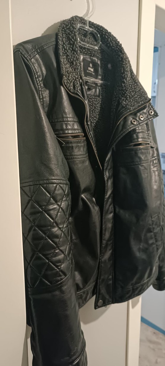Erkek Siyah Deri ceket - Görsel 5