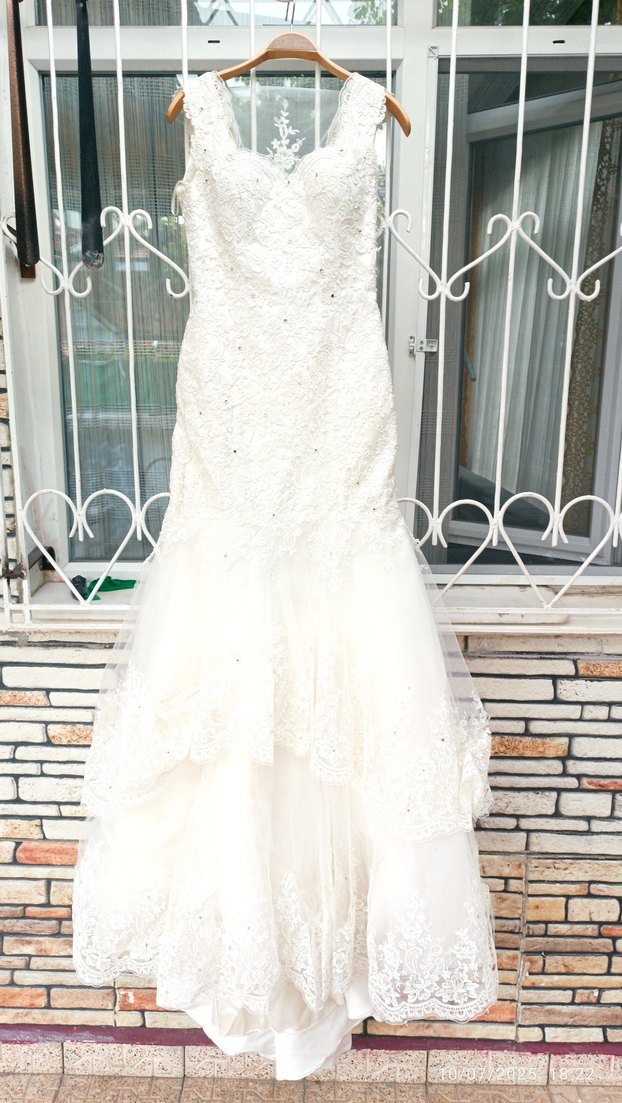 Klasik Elegan Beyaz Balık Model Gelinlik - Görsel 2