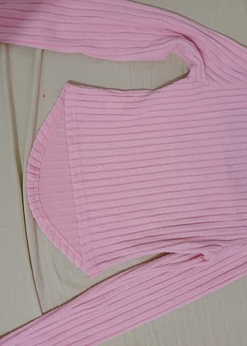 36 Beden pembe Renk Pembe Triko Uzun Kollu Kadın Kazak