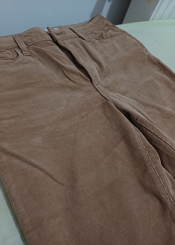Mango Mango Bej Süet Kadın Flare Paça Pantolon