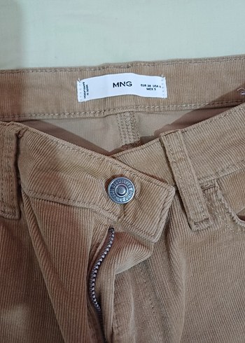 38 Beden Mango Bej Süet Kadın Flare Paça Pantolon