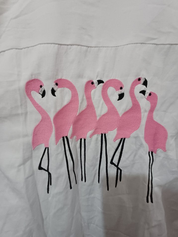 Düğmeli Beyaz Uzun Kollu Baskılı Kadın Gömlek - Görsel 3