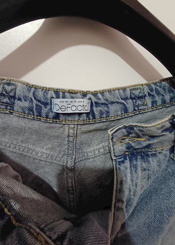 Gri Bol Kesim Kadın  Kot Pantolon - Görsel 7