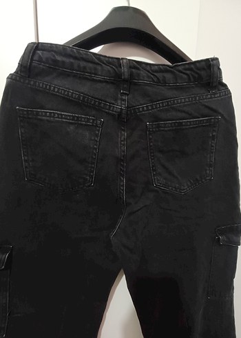 Siyah Bol Kesim Kadın Denim Pantolon - Görsel 3