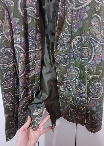 Çok Renkli Desenli Uzun Kadın Blazer - Görsel 6