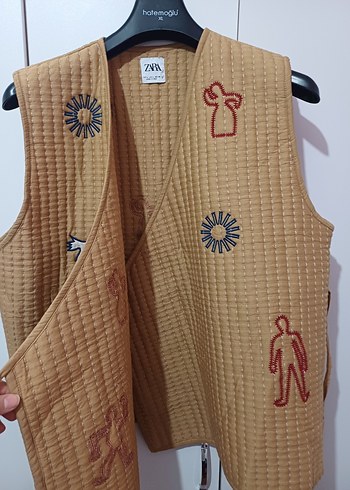 Zara Nakışlı Bohem Kadın Yelek - Görsel 3