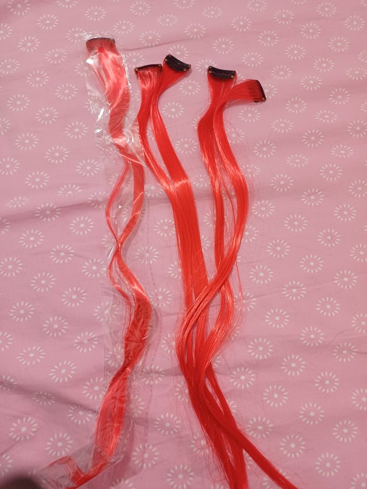 Kırmızı Sentetik Çıtçıtlı Saç - Görsel 2