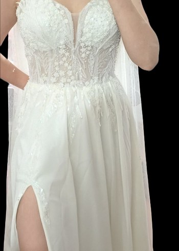 Askılı Straplez Bohem Gelinlik - Görsel 4