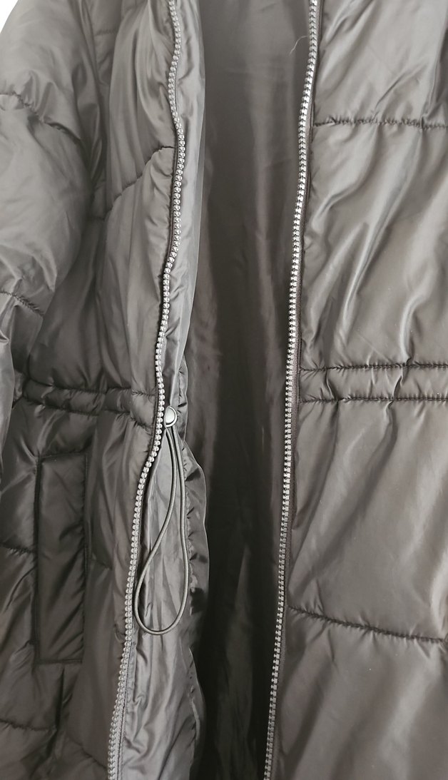 Siyah  Uzun Kadın Kışlık Mont - Görsel 3