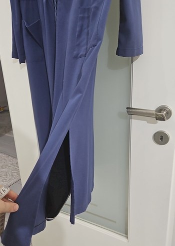 Lacivert Uzun  ceket - Görsel 5