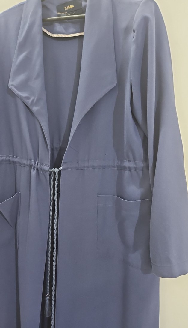 Lacivert Uzun  ceket - Görsel 4