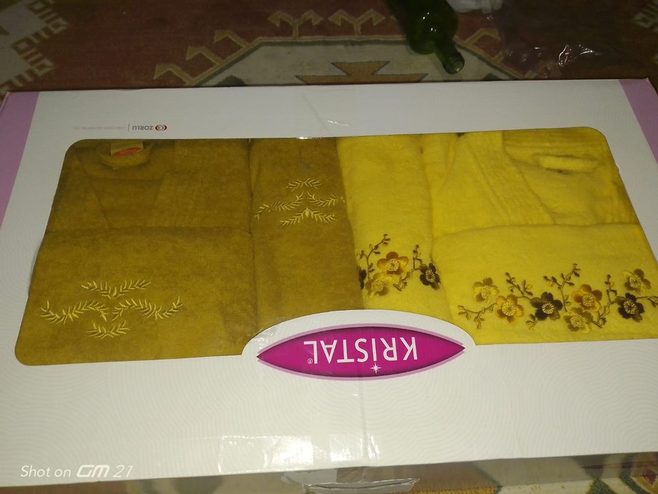 Nakışlı krem ve Bej Havlu Seti - Görsel 3