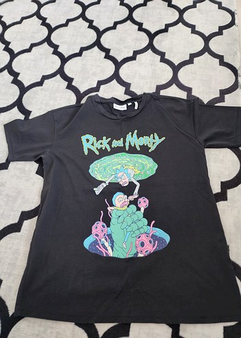 Rick and Morty Baskılı Siyah Erkek Tişört