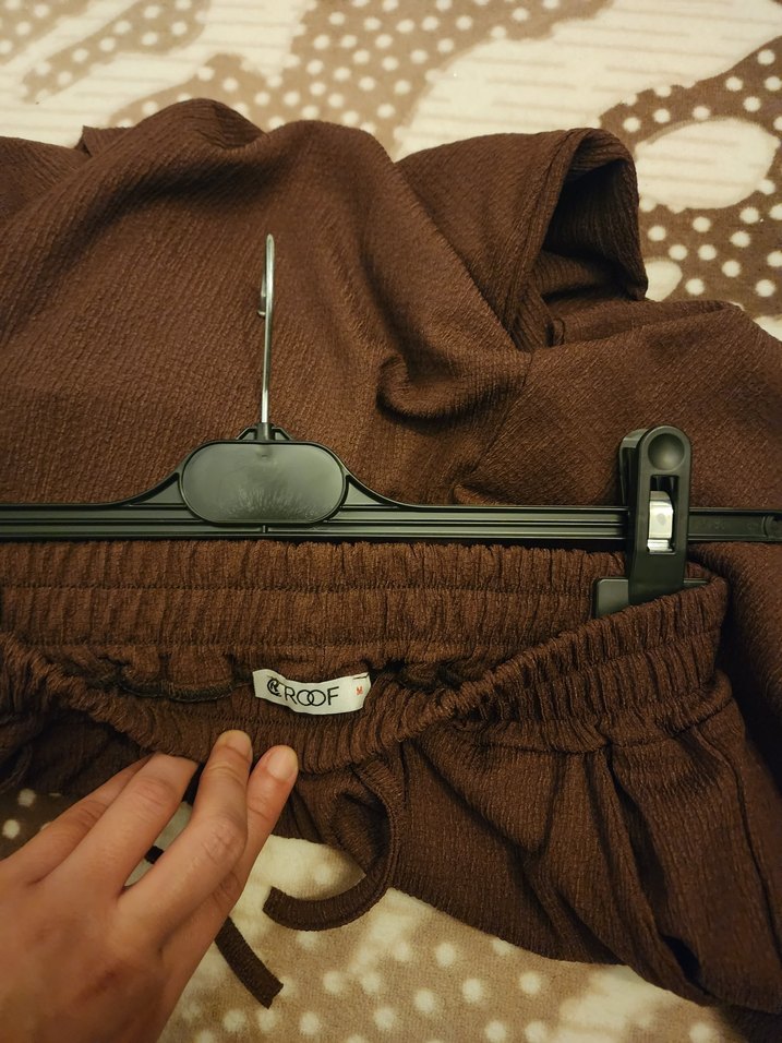 Kahverengi Kadın Keten Takım Elbise - Görsel 2