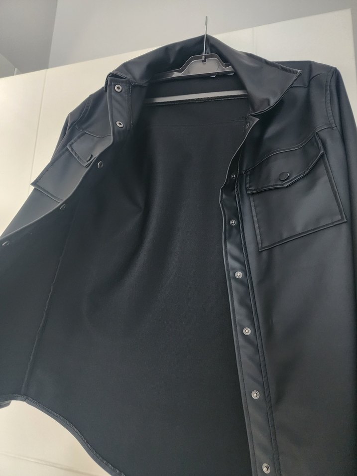 Düğmeli Siyah Deri Kadın Ceket,Gömlek - Görsel 2