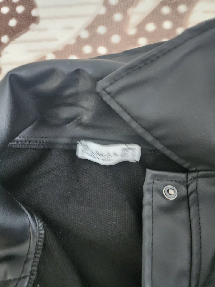 Düğmeli Siyah Deri Kadın Ceket,Gömlek - Görsel 4