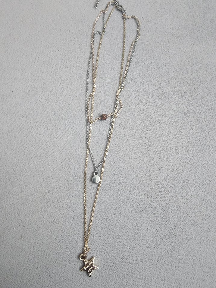 Zincir Detaylı Bej Bohem Midi Kolye - Görsel 2