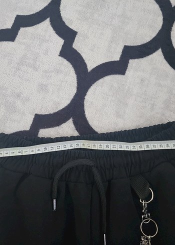 Siyah Zincir Detaylı Salaş Kadın Kumaş Pantolon - Görsel 3