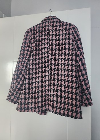 Düğmeli Pembe Kadın Blazer Ceket - Görsel 3