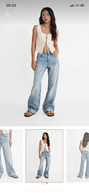 Stradivarius kıvrık paça jean