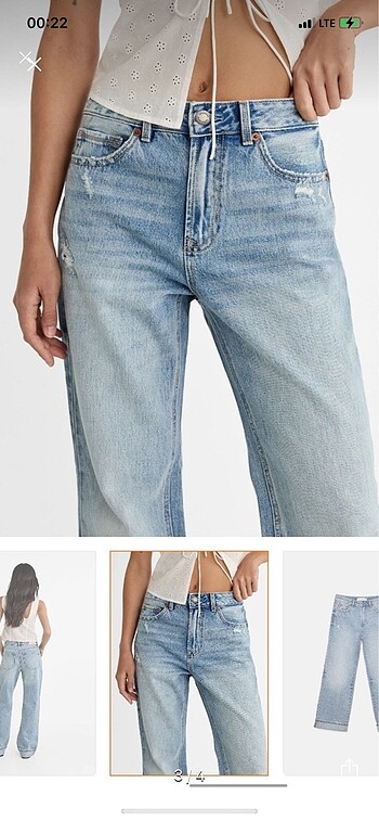 s Beden Stradivarius kıvrık paça jean