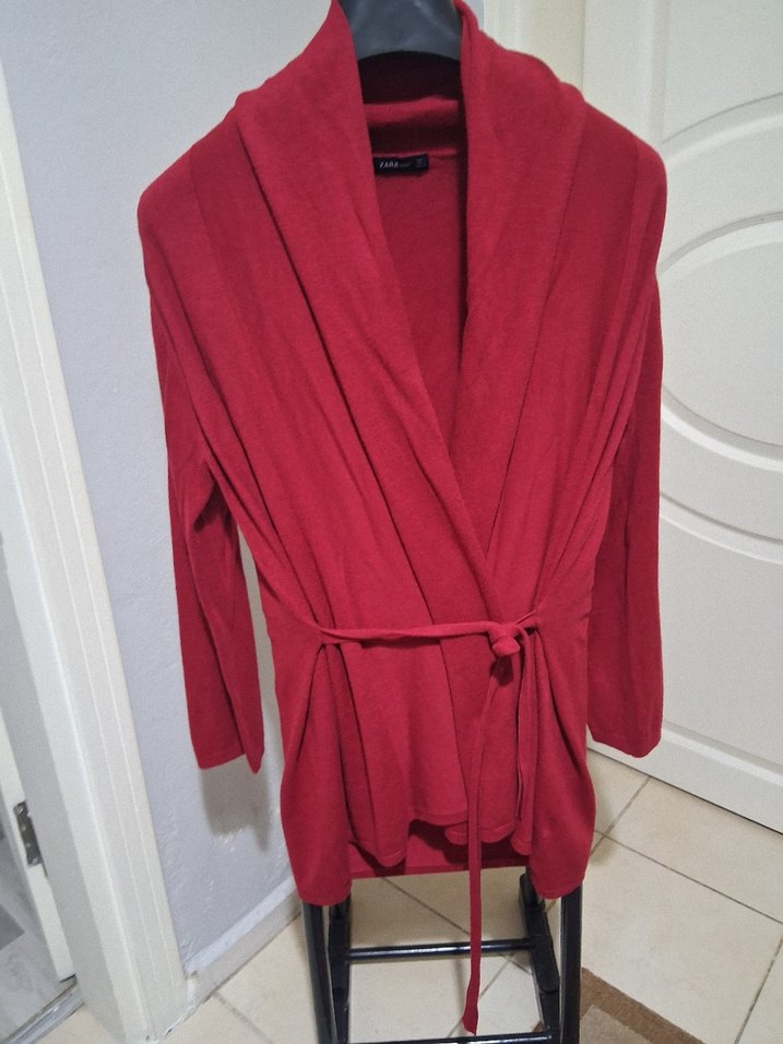 Bordo Kadın Midi Boy Rahat Kesim Sabahlık - Görsel 5