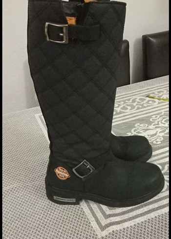 Siyah Süet Kadın Diz Boyu Botlar - Görsel 6