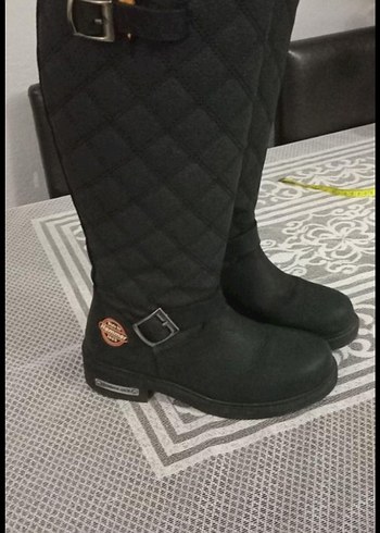 Siyah Süet Kadın Diz Boyu Botlar - Görsel 2