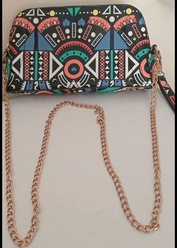 Renkli Zincir Detaylı Bohem Kadın Çanta - Görsel 2